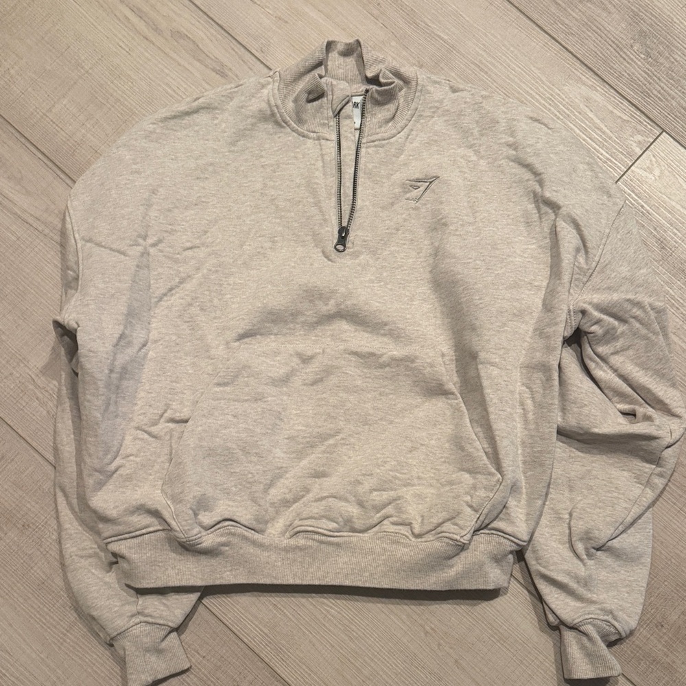 Gymshark Light Gray quarter Zip-Up Sweatshirt XS